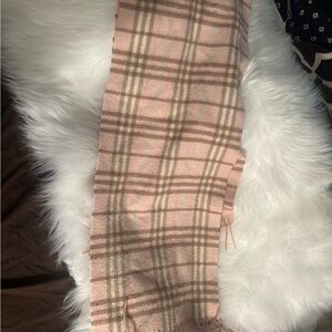 Burberry Pink and Brown Cashmere Scarf